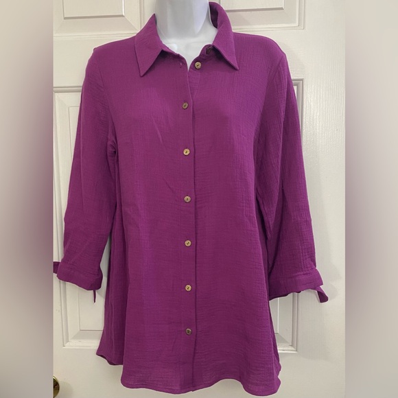 Soft Surroundings Tops - Soft Surroundings Vibrant Purple Button-Down Shirt